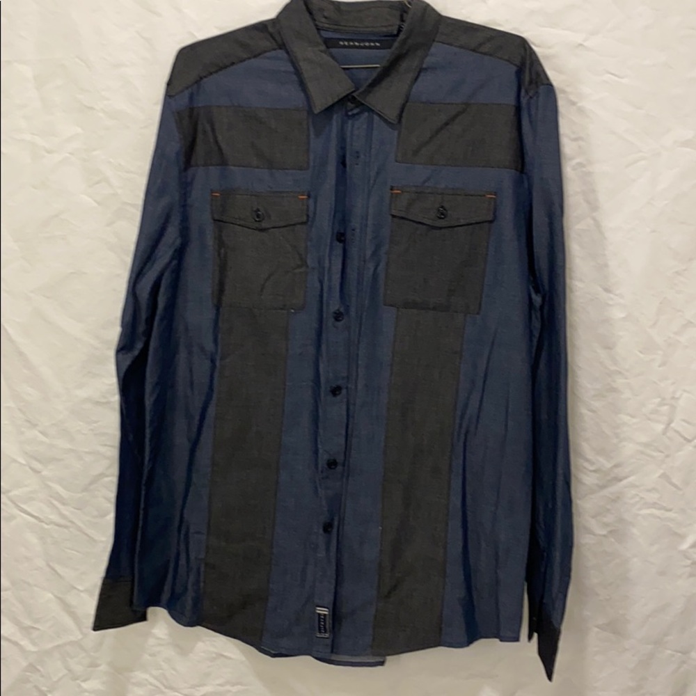 Blue and black Jean Shirt